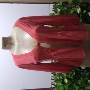 Two Star Dog Pink Knit Cardigan Sweater